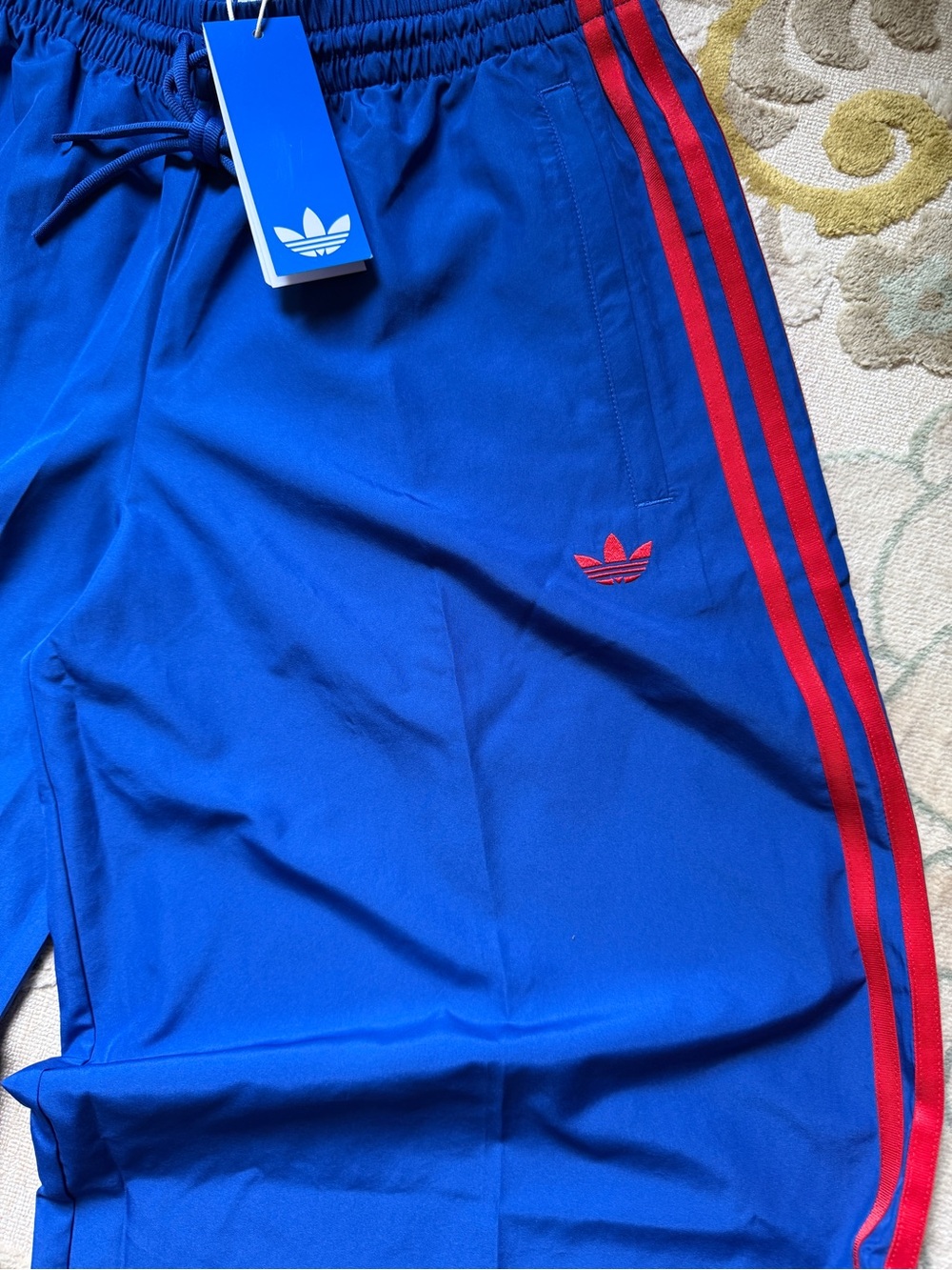 Adidas [S-M] Firebird Adilenium Wide Leg Track Pants Royal Blue/Red KD6301 - Picture 5 of 6